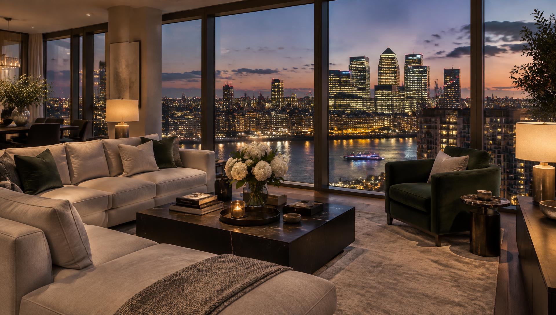 Luxury London residence overlooking Canary Wharf